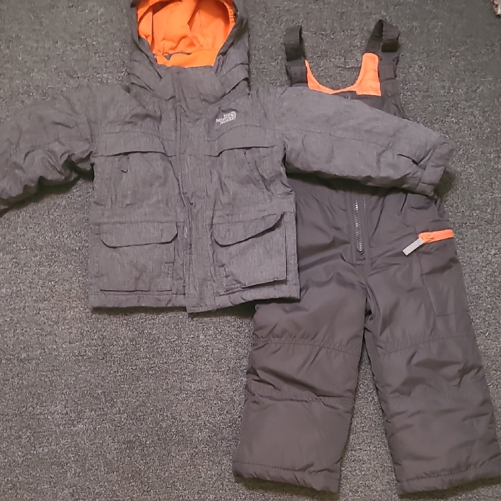 The North Face Charcoal and Orange Winter Set